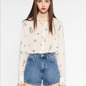 Mermaid print blouse